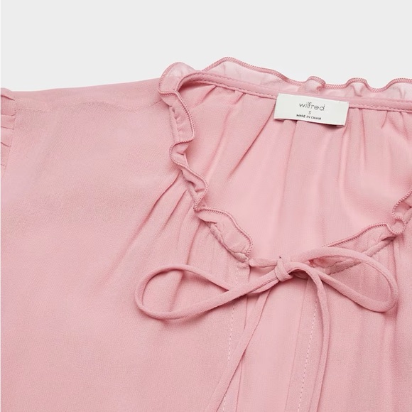 Aritzia Wilfred Rhyme Elegant Pink new Women's Formal Wedding Guest Blouse XXS - Picture 7 of 16